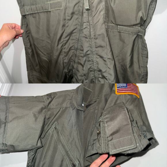 Vintage 70s USAF MIL-C-83141A Short Altered Flight Suit Coveralls Military 44R - Picture 6 of 16